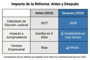 Tabla comparativa de cambios: Reforma electoral de 2024 vs Reforma de junio 2026